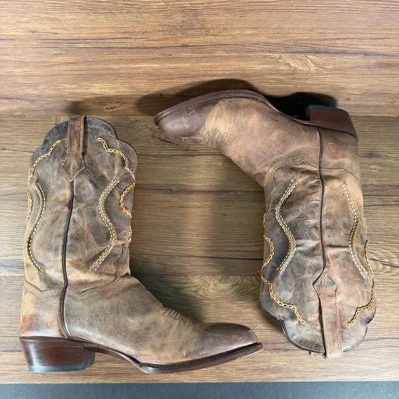 DAN POST ‘Albany’ Cowboy Boots Men’s Size 12 EW Leather Western Shoes - Picture 2 of 11